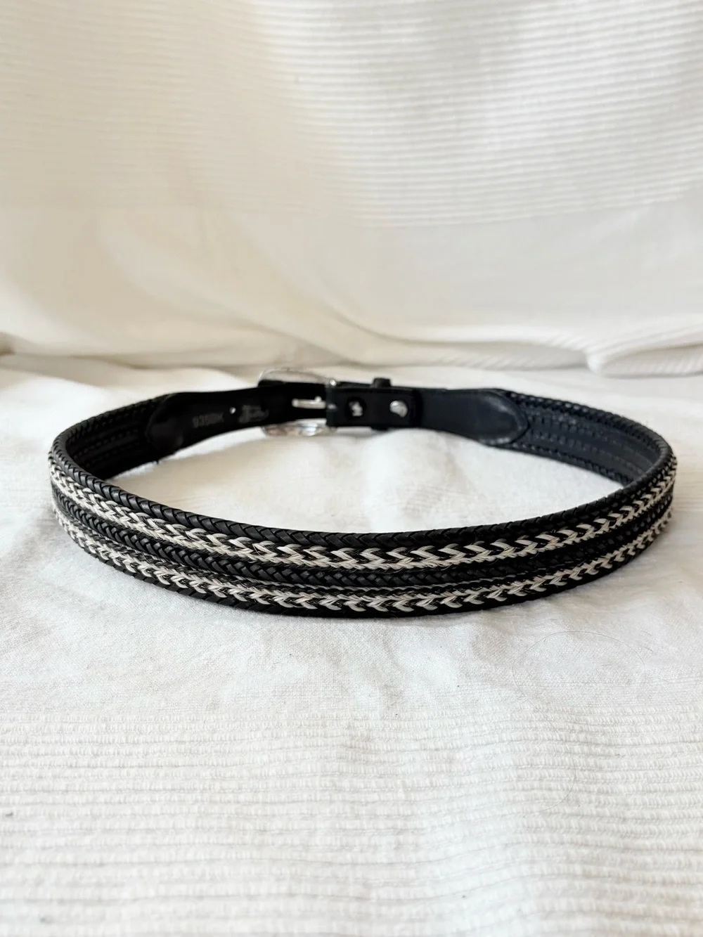 Justin Western Braided Black Leather Belt - Picture 6 of 15